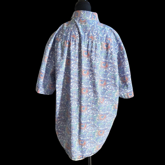 Alan Flusser Blue Paisley Casual Shirt Size XL - Picture 2 of 7